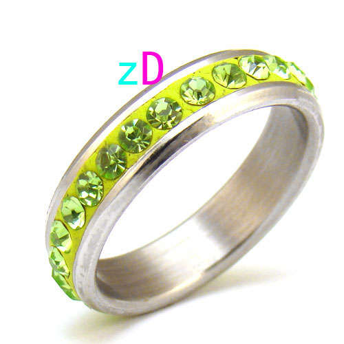 B6151 wedding ladys gemstone stainless steel Ring Sz11