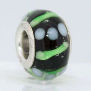 1 X 925 silver glass bead charm fit pandora biagi IW79