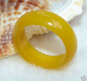 Hand Carvings Yellow Agate Ring