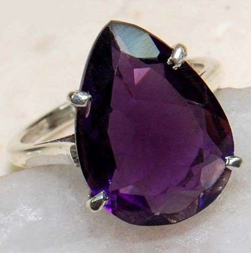 Beautiful Amethyst 925 Sterling Silver Ring Sz 8