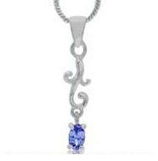 FREE SHIPPING! LOW START! Absolutely Stunning Natural Tanzanite 925 Sterling Silver Vine Pendant