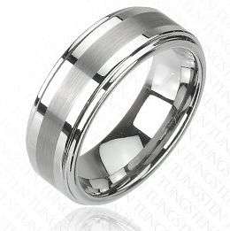 FREE SHIPPING!!  LOW START!! SUPER STYLING TUNGSTEN CARBIDE MENS WEDDING BAND SZ 14