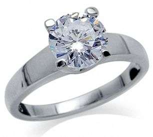 **FREE SHIPPING** HUGE 3.38CTW 8MM! CZ SOLITAIRE IN THICK SOLID .925 STERLING SILVER SIZE 7