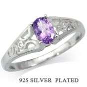 ** FREE SHIPPING!!**GENUINE AMETHYST SOLITAIRE RING