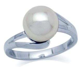 **FREE SHIPPING!!** GENUINE BUTTON PEARL 925 STERLING SILVER RING 7