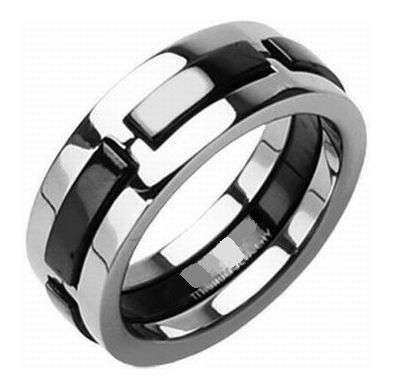 **CRAZY FREE SHIPPING!!** BLACK TITANIUM BLACK ONYX WEDDING RING size L1/2