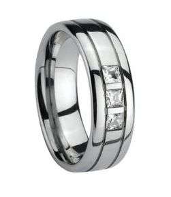 **FREE SHIPPING!!!**0.60CTW STUNNING  TUNGSTEN CARBIDE RING size 5 1/2