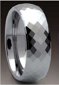 FREE SHIPPING! LOW START! STUNNING TUNGSTEN CARBIDE SATIN FINISH FINE FACETED RING size 11