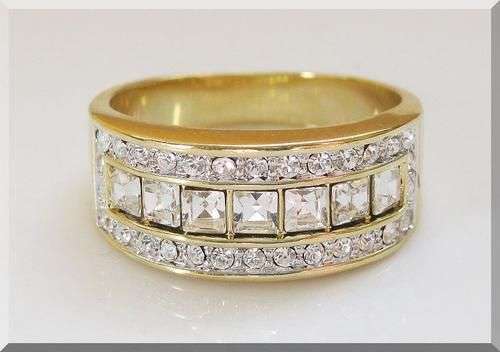 **FREE SHIPPING** PERSIAN ETERNITY RING CLAD IN 18K GP SZ4
