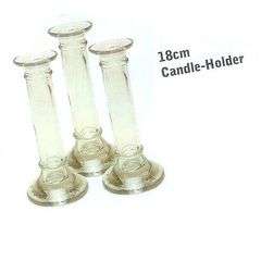 18cm Glass Candle Stick Holders (set of 2)