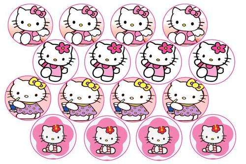 Hello Kitty Edible picture Cupcake Toppers