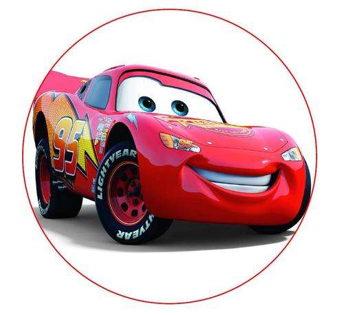 Cars Round Cake Edible Picture & 16 Edible Cupcake Toppers