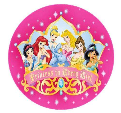Disney Princess Round Cake Edible Picture & 16 Edible Cupcake Toppers