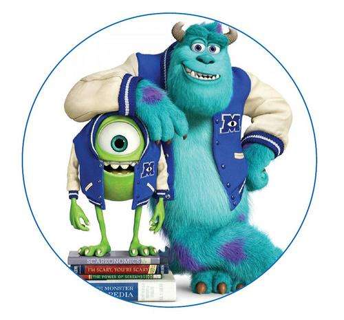 Monster University Round Cake Edible Picture & 16 Edible Cupcake Toppers