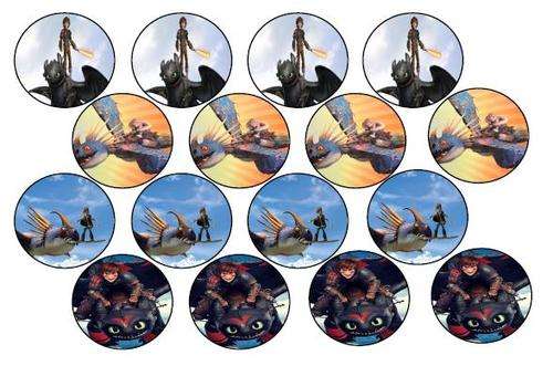 How to Train Your Dragon Edible Picture Cupcake Toppers - Sale