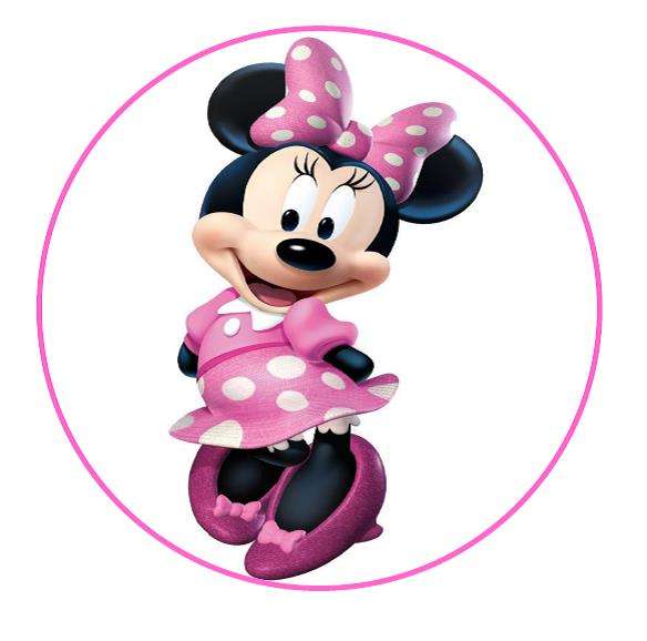 Minnie Mouse Round Cake topper & Cupcake Toppers Pack