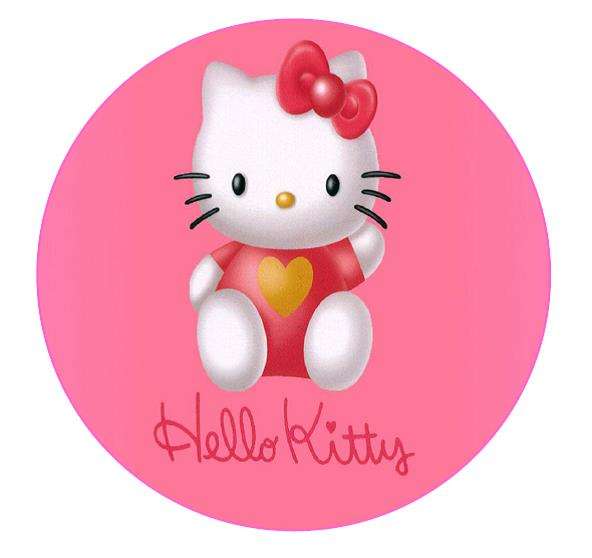 Hello Kitty Round Cake topper & Cupcake Toppers Pack