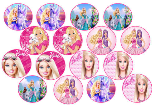 Barbie Edible Picture Cupcake Toppers