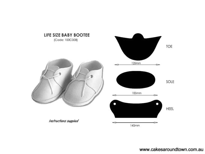 Life Size Baby Bootee Gumpaste cutter - cake decorating equipment