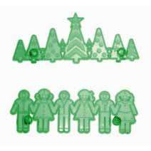 Christmas Tree and Kid Frieze - fondant and gumpaste cutters
