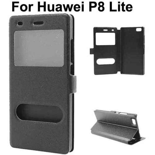 Book Case Flip Cover (black) for Huawei P8 Lite