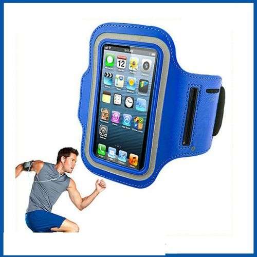 Sports Armband for Apple iPhone 6 (blue with reflective border)