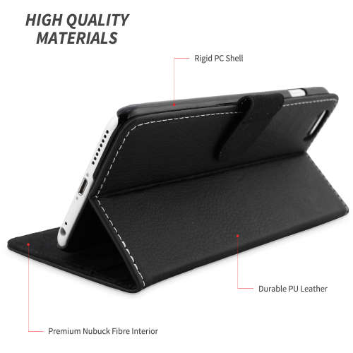 Book Case Flip Pouch For Apple iPhone 6/6s/6+ (Black) PLUS FREE screenguard
