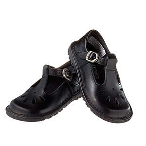 SCHOOL SHOES FOR GIRLS SIZE 5 - WALKMATES WOOLWORTHS - 25CM - BLACK - SECOND HAND