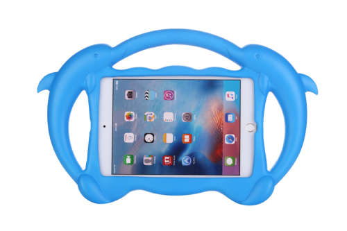Kids iPad Mini 1 2 3 4 Case Cover Apple Shockproof Children Dolphin - Blue