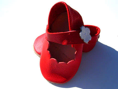 CUTE STRAPPY RED PITTA PATTA BABY SHOES