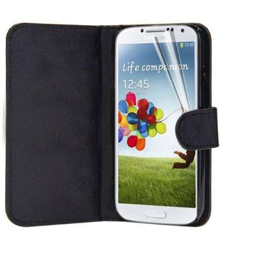 Flip Pouch Leather Case For Samsung Galaxy S4 Mini i9190 BLACK