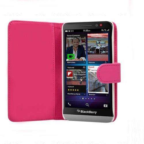 Flip Pouch Leather Case For Blackberry Z10 PINK