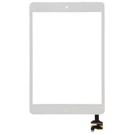 Touch Screen Front Glasscomplete with ic flex and home button for Apple Ipad Mini -  White