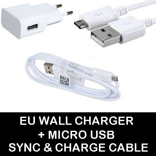 USB Wall Charger + Micro USB Cable for Samsung Galaxy S2 S3 S4 S3 Mini S4 Mini!