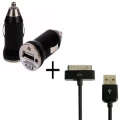 BULLET SHAPED USB CAR CHARGER WITH USB DATA CABLE FOR IPHONE 3,4,4S,4C,5,5S