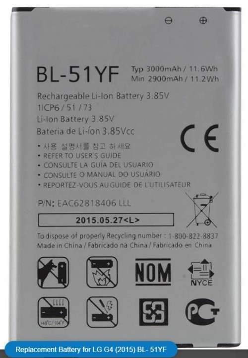 Replacement Battery for LG G4  - 1 YEAR WARRANTY