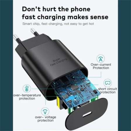 Fast Charger USB-C 25 watt For Samsung Galaxy Note 10 S10 5G S20 Ultra S21 Z Fold 3 Iphone 11 12 13