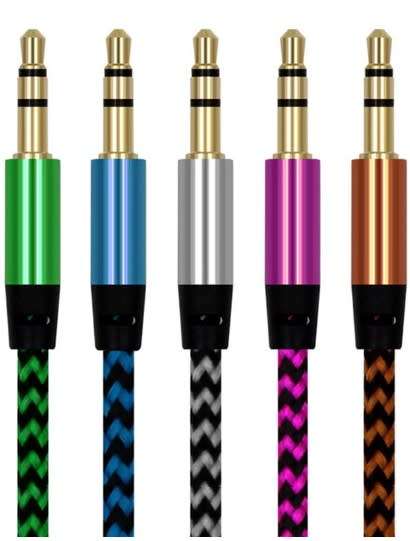 5 x 1m  Aux Cable 3.5mm Plug Male To Male Jack