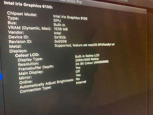 Macbook Pro Retina 13inch (i5, 256GB SSD, 8GB RAM, 2015)
