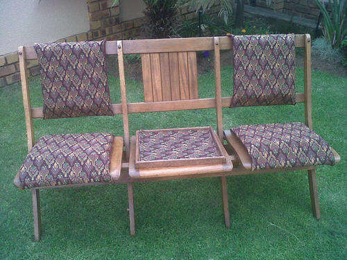 Antique solid Teak foldable table and chairs