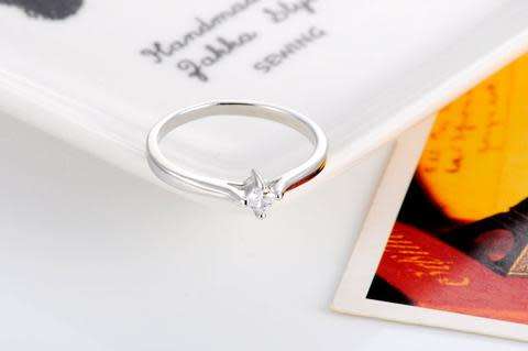 Stunning White Gold Filled Cubic Zirconia Engagement Ring 1 Piece