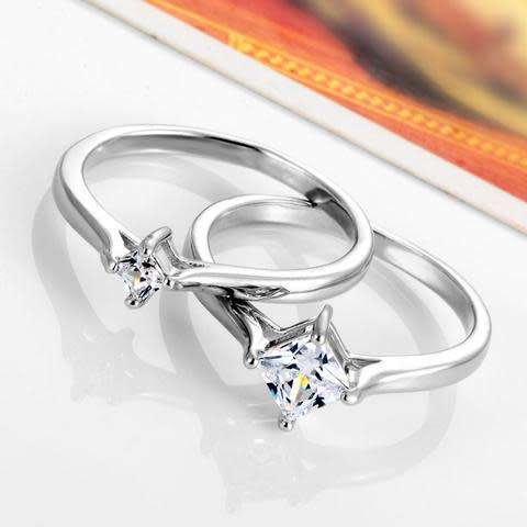 Stunning White Gold Filled Cubic Zirconia Engagement Ring 1 Piece