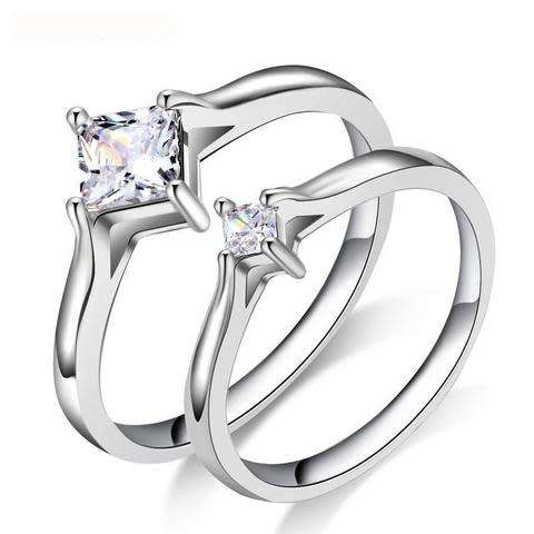 Stunning White Gold Filled Cubic Zirconia Engagement Ring 1 Piece
