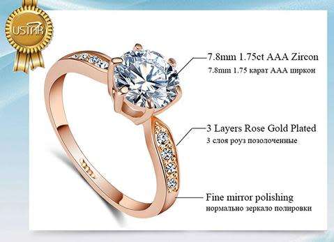Beautiful Rose Gold 1.75ct Zircon Ring