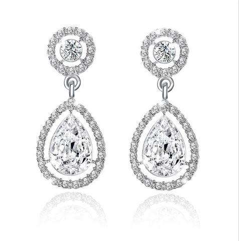 **Limited Stock** Stunning Crystal Tear Long Earrings Big Bride Drop Earrings