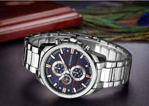 CURREN Stainless Steel Male Sports Army Waterproof Watch