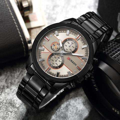 CURREN Stainless Steel Male Sports Army Waterproof Watch