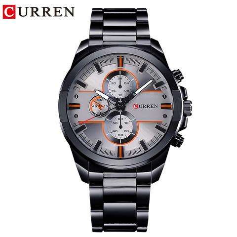 CURREN Stainless Steel Male Sports Army Waterproof Watch