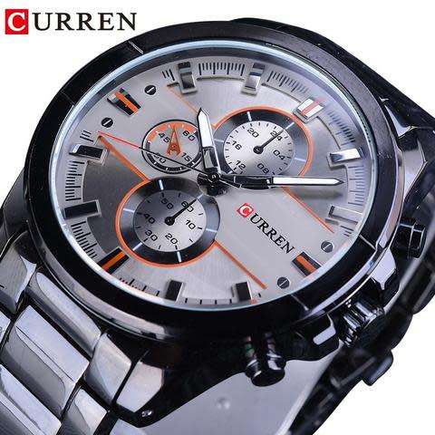 CURREN Stainless Steel Male Sports Army Waterproof Watch