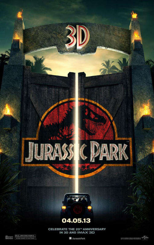 ORIGINAL CINEMA MOVIE POSTER "JURASSIC PARK 3D"